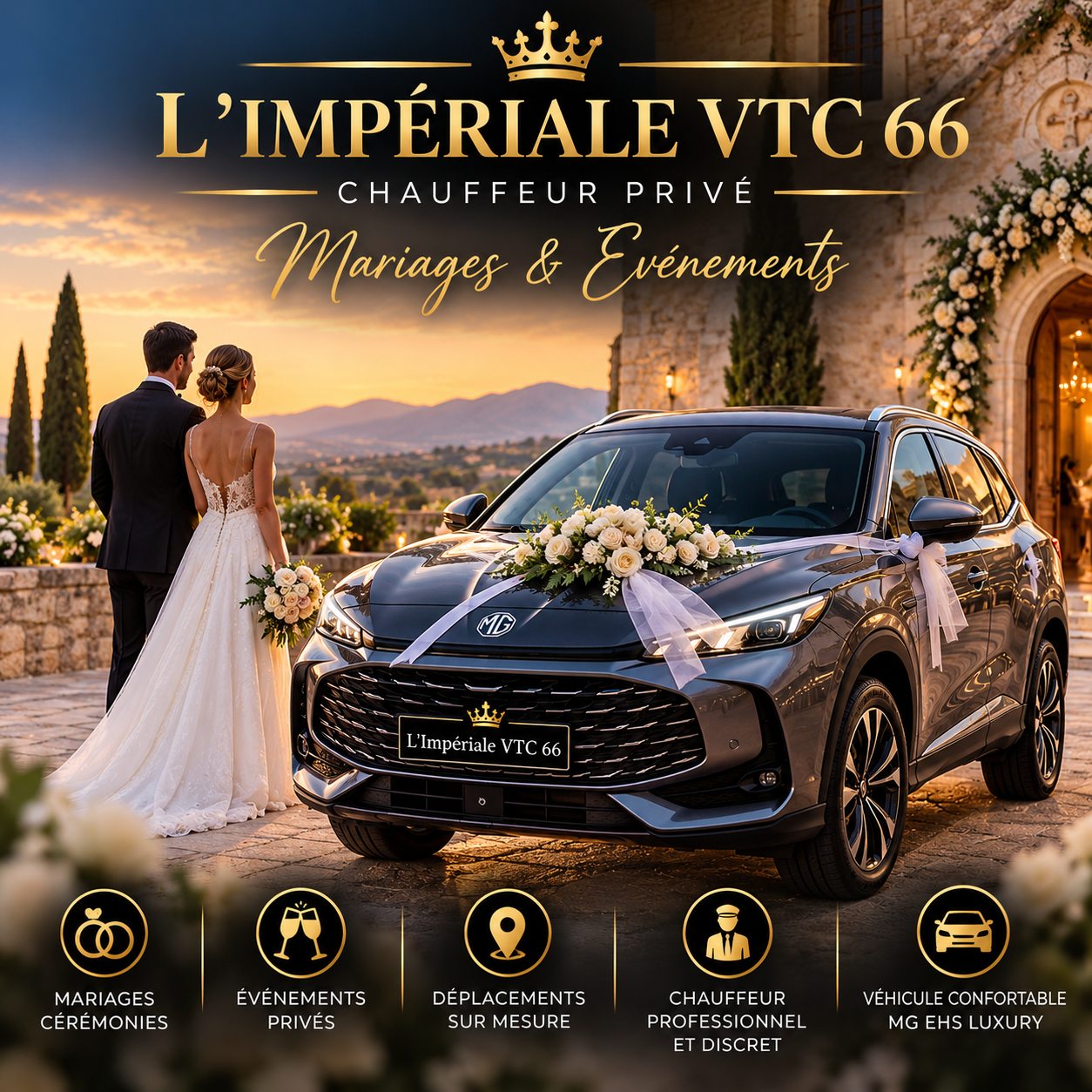 Chauffeur privé VTC pour mariages et événements