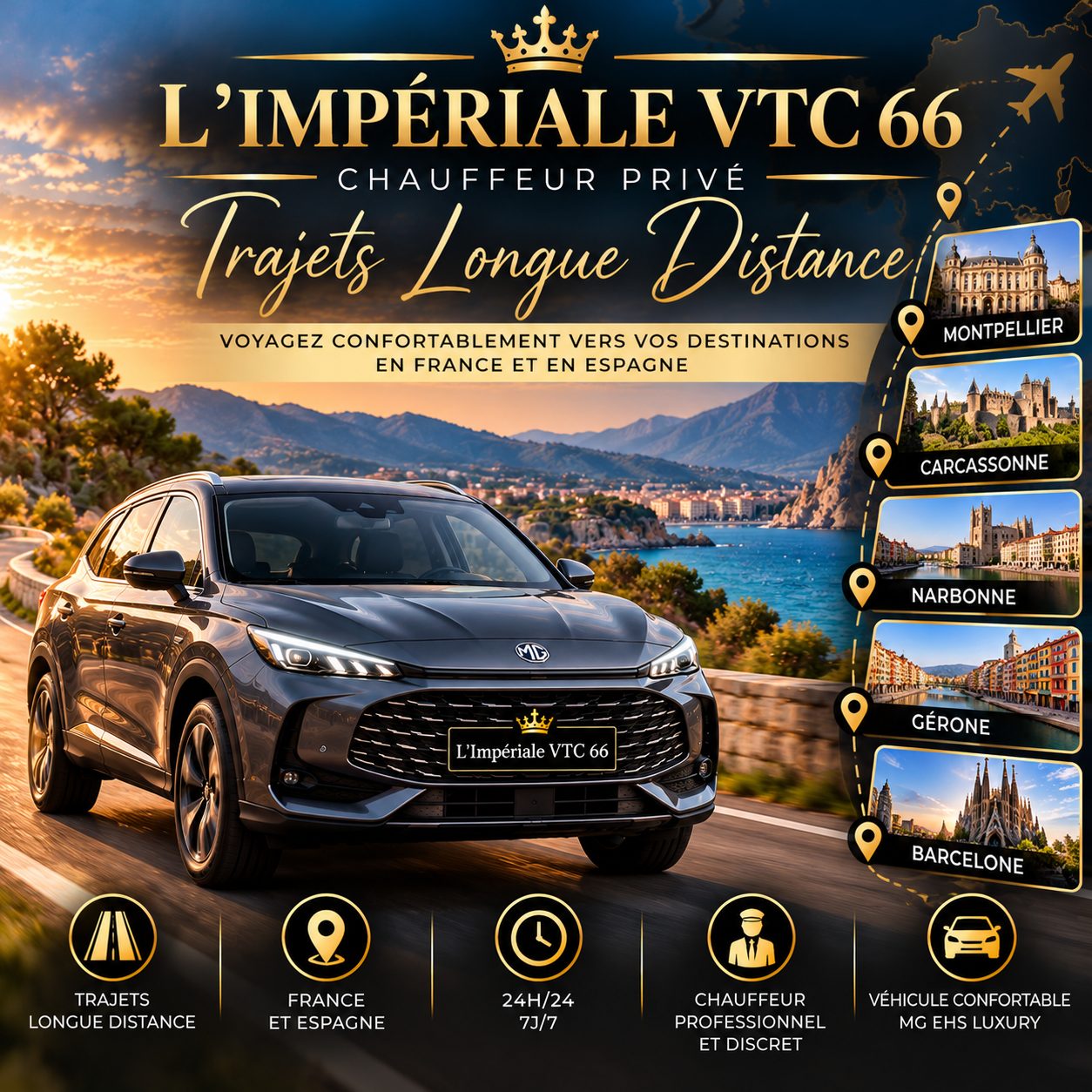 Chauffeur privé VTC – Trajets longue distance